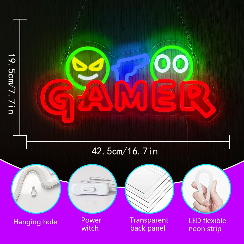 Gamer Neon Sign LED Wall Light - Lighting Decoration For Wedding recension och pris