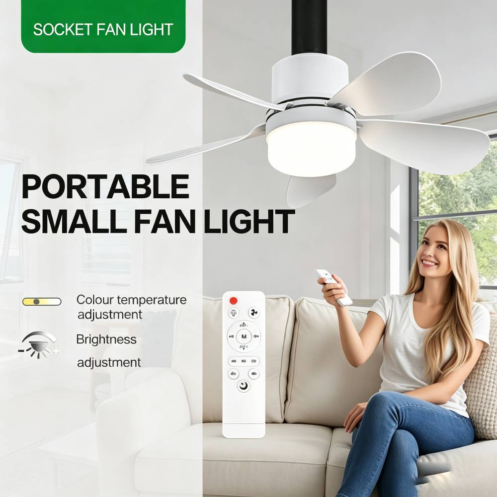 Socket Fan Light with Remote,  - Lighting Decor For Home recension och pris