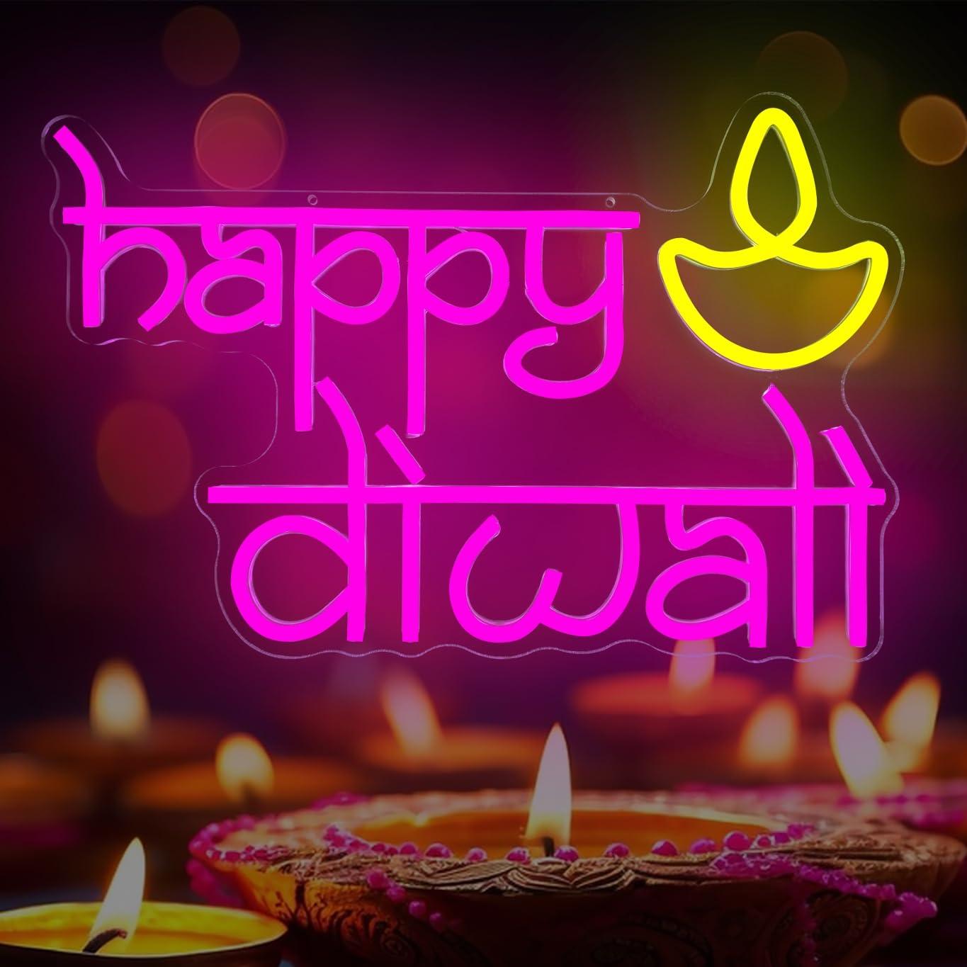 Happy Diwali Neon Sign USB Pow - Lighting Decoration For Diwali recension och pris