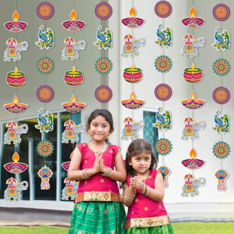 8 Pcs Happy Diwali Hanging Dec - Lighting Decoration For Diwali recension och pris
