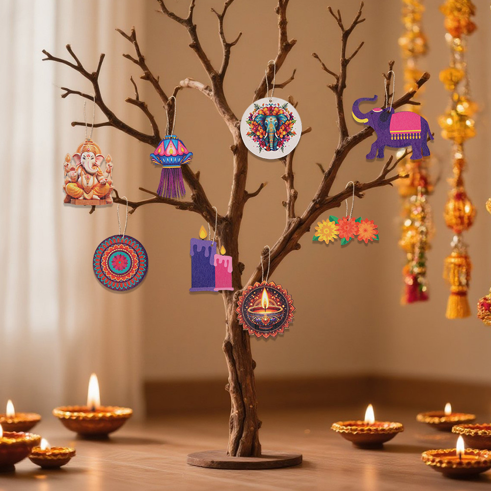 Diwali Themed Decor - Wooden C - Lighting Decoration For Diwali recension och pris