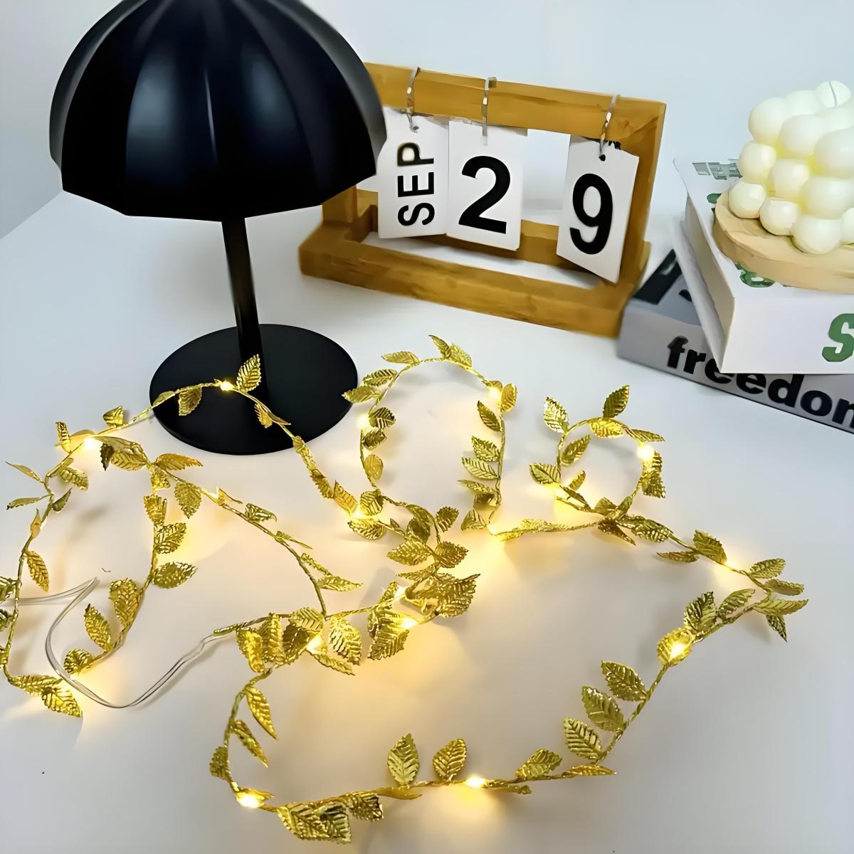 Led Romantic Golden Leaf Fairy - Lighting Decoration For Diwali recension och pris