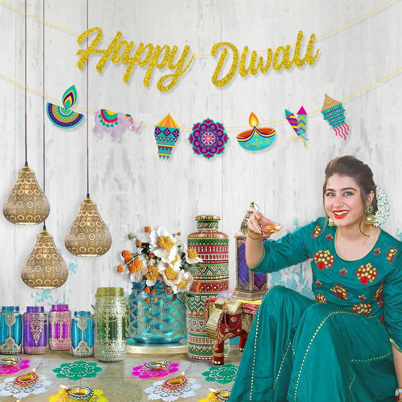 Diwali Party Decorations Happy - Lighting Decoration For Diwali recension och pris