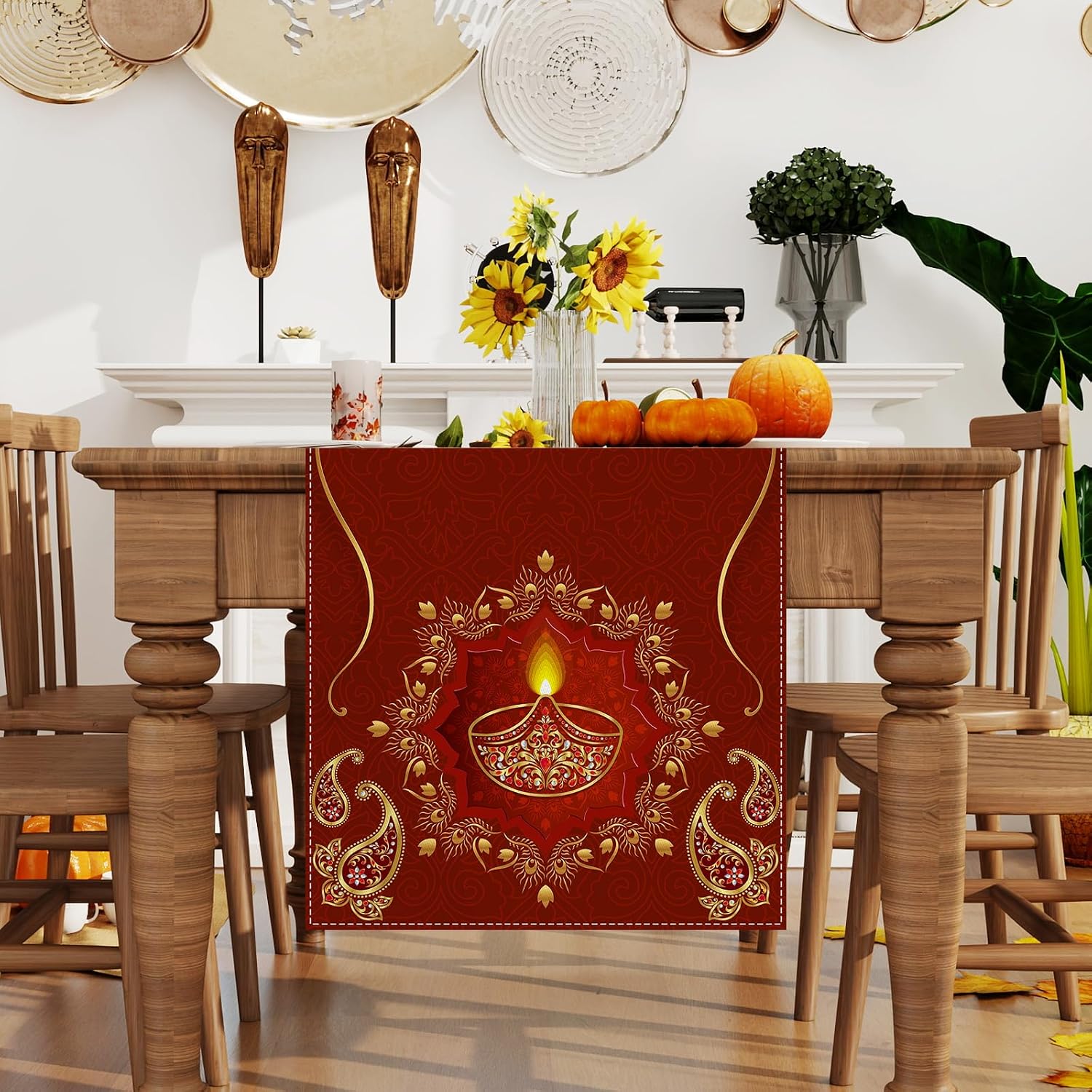 Happy Diwali Linen Table Runne - Lighting Decoration For Diwali recension och pris