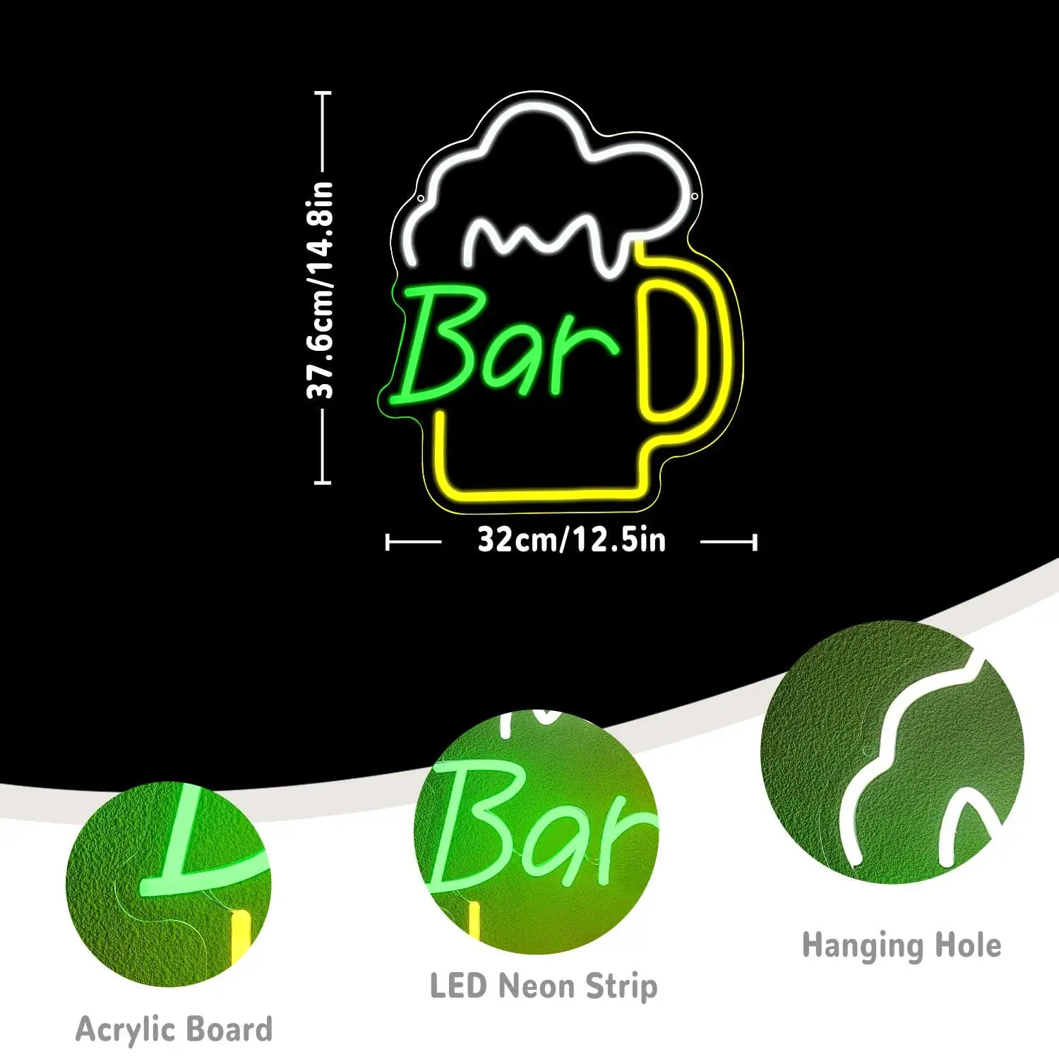 Beer Bar Neon Sign USB Dimmabl - Lighting Decor For Home recension och pris