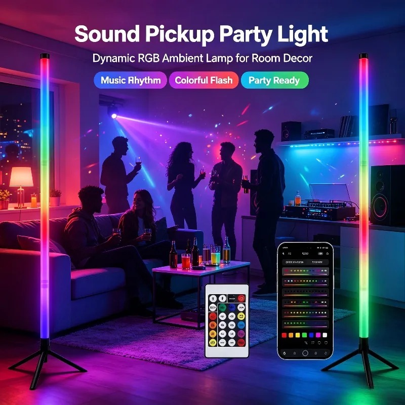 2PCS 120CM RGB Floor Lamp, Sou - Lighting Decor For Home recension och pris