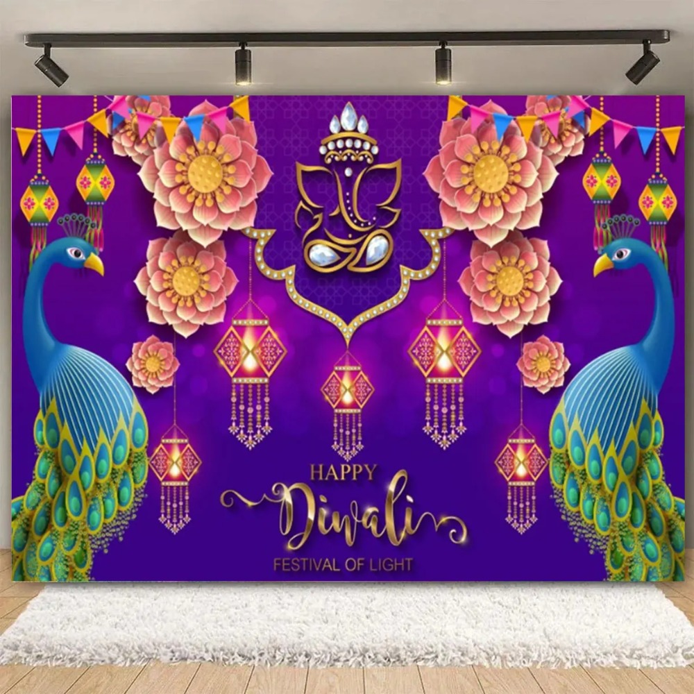 Happy Diwali Festival Backdrop - Lighting Decoration For Diwali recension och pris